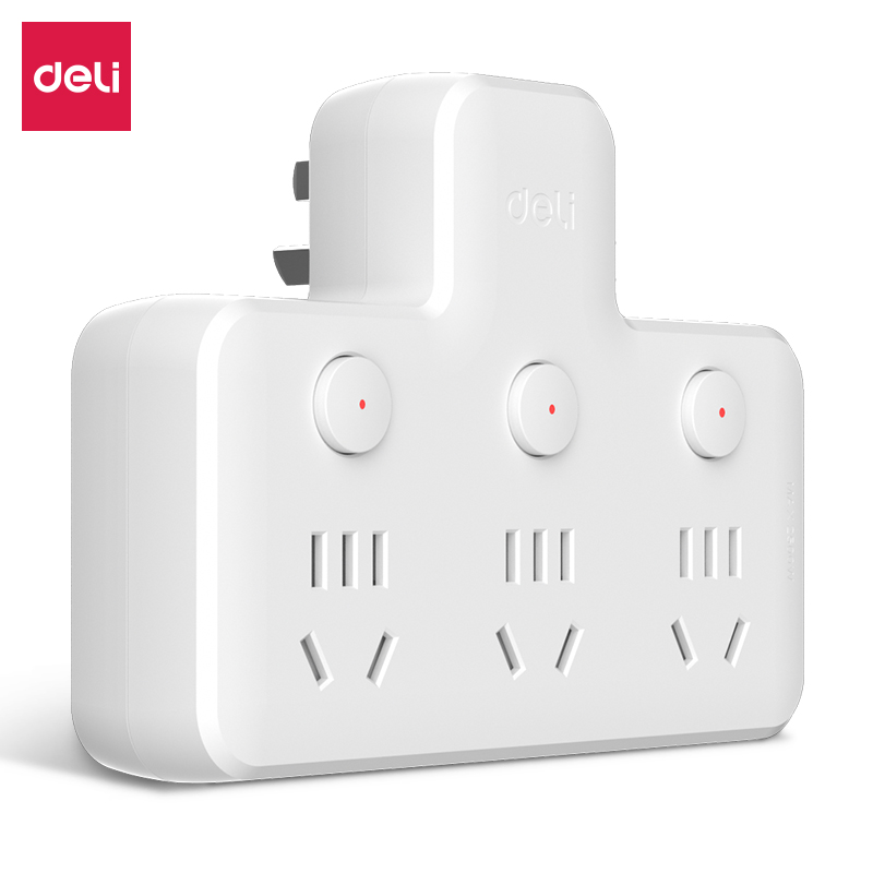 得力LU5002品字型轉換器_3組_彩盒(白)(個)