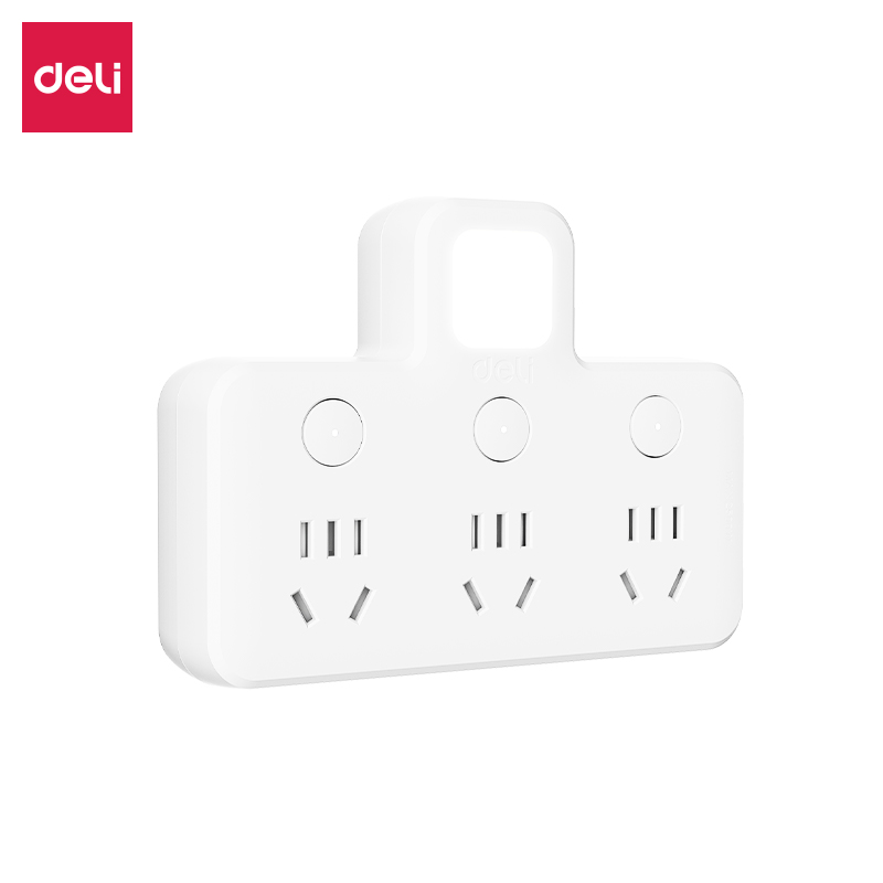 得力LU5003品字型轉(zhuǎn)換器_3組_彩盒(白)(個(gè))