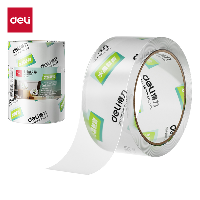 得力JD84輕音封箱膠帶48mm*60m*55μm(高透)(3卷/筒)