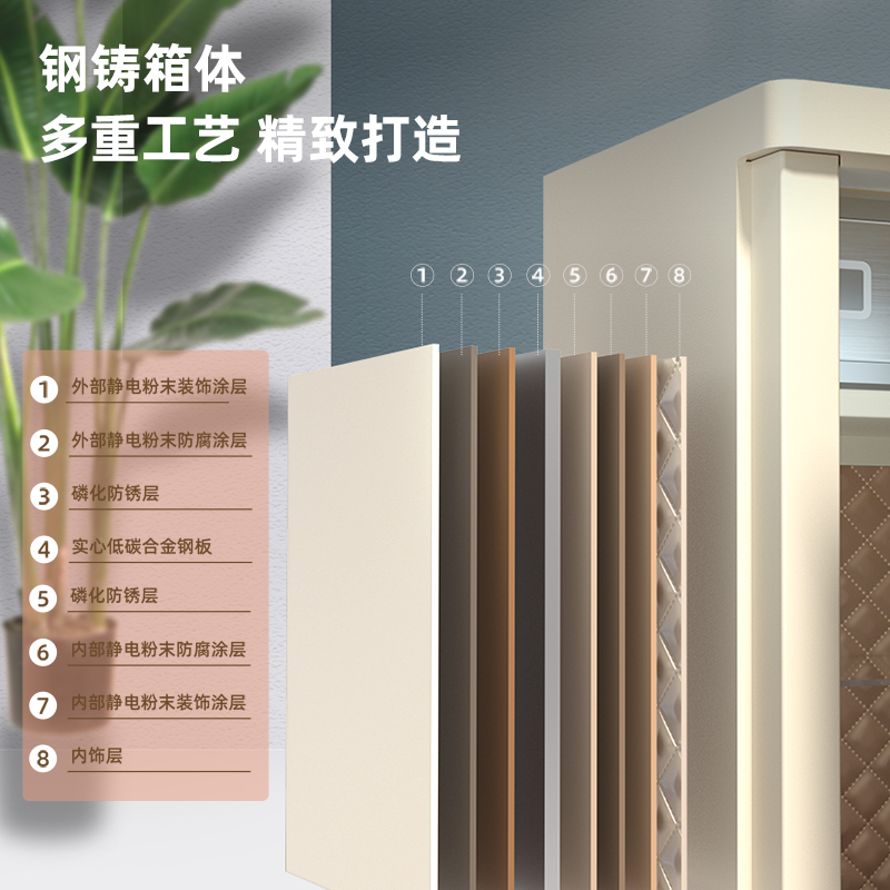 得力4102G電子防盜保險(xiǎn)柜H800(金色)(臺)