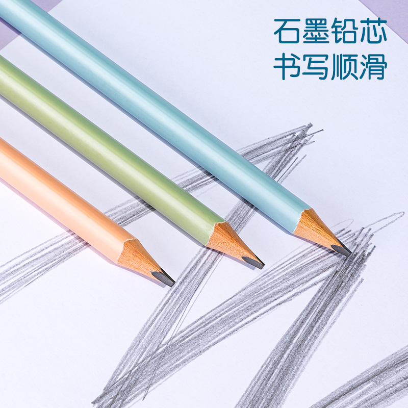 得力HC140-2B_彩色特粗三角桿2B書寫鉛筆(混)(12支/盒)