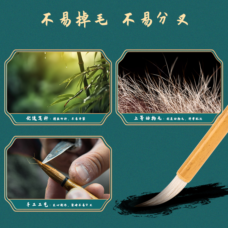 得力HW125白云兼毫毛筆中(黃色)(1支/袋)