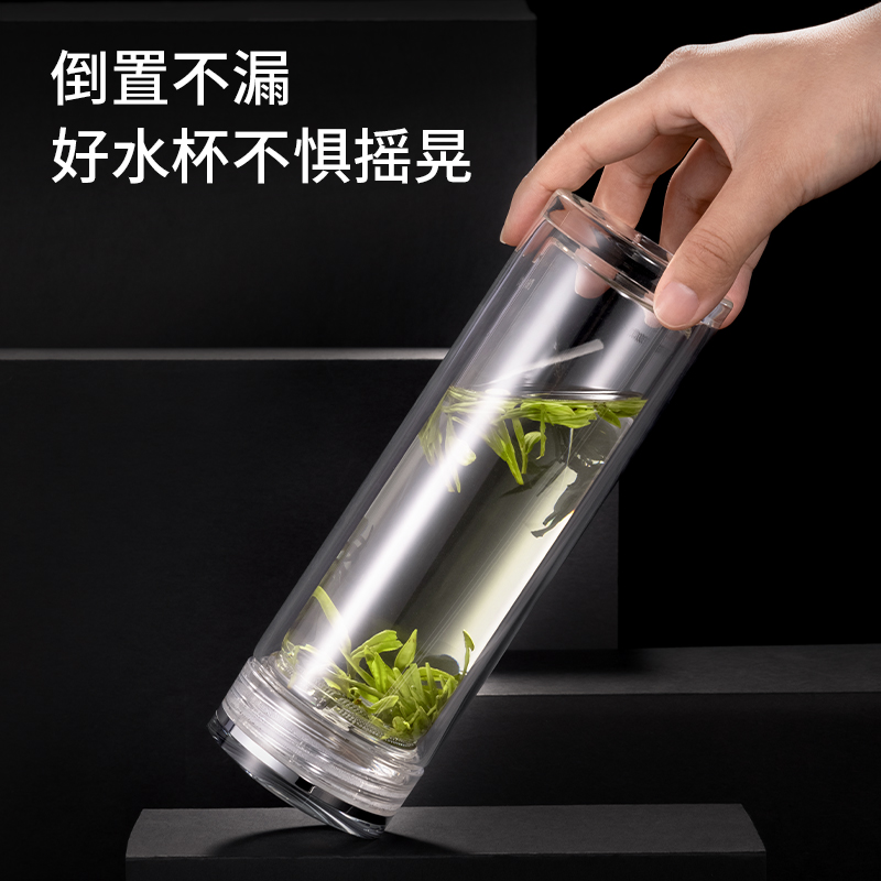 得力LL505雙層玻璃杯(350mL)(商務(wù)禮盒)(透明)(個)