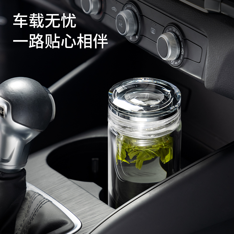 得力LL505雙層玻璃杯(350mL)(商務(wù)禮盒)(透明)(個)