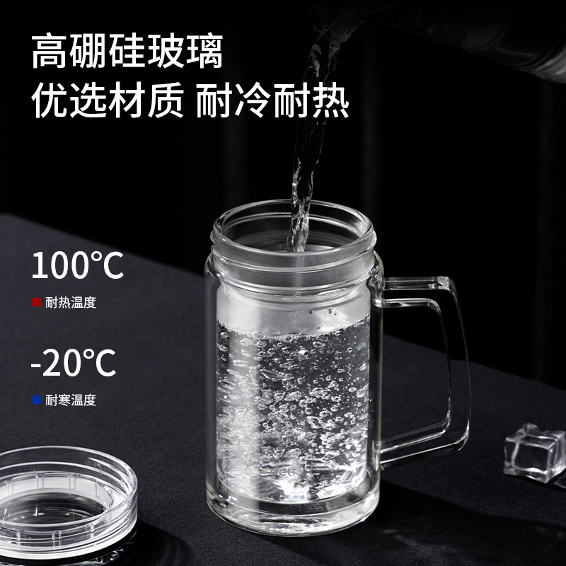 得力LL507雙層玻璃杯(420mL)(商務(wù)禮盒)(透明)(個(gè))