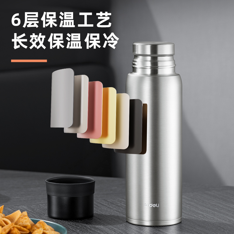 得力LL617-保溫杯-304不銹鋼(黑色)(1個(gè)/彩盒)