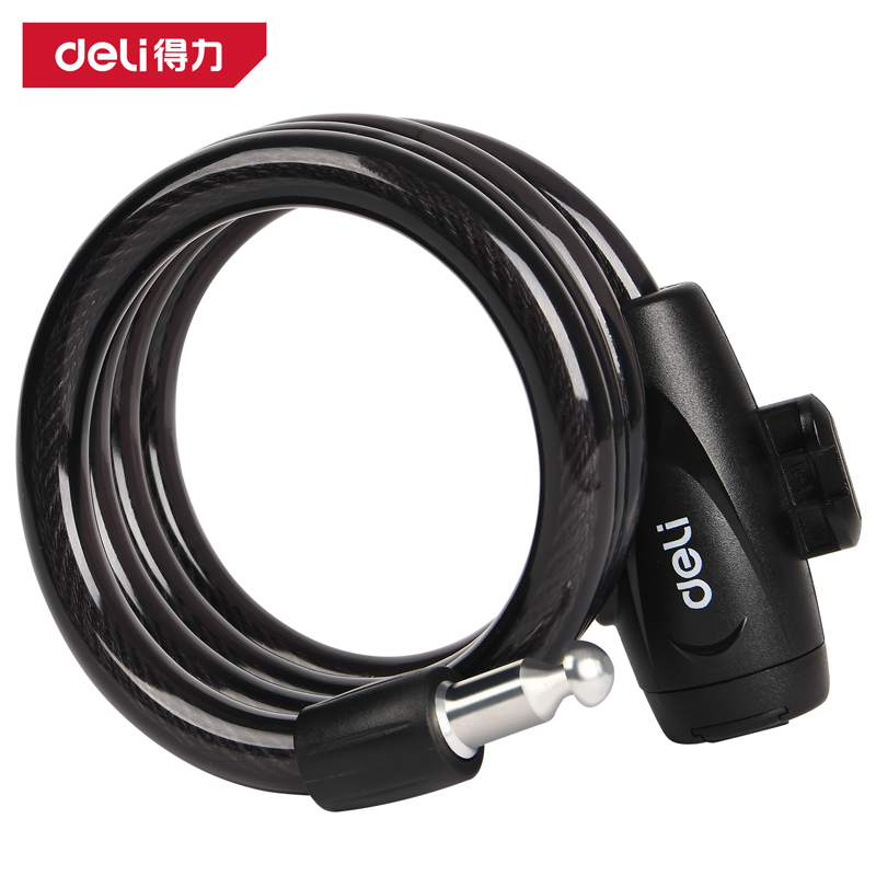 deli得力DW4200鑰匙鋼纜鎖12x1200mm(黑)(把)