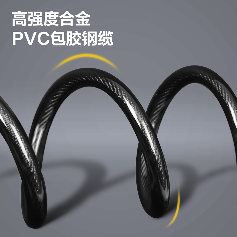 deli得力DW4200鑰匙鋼纜鎖12x1200mm(黑)(把)