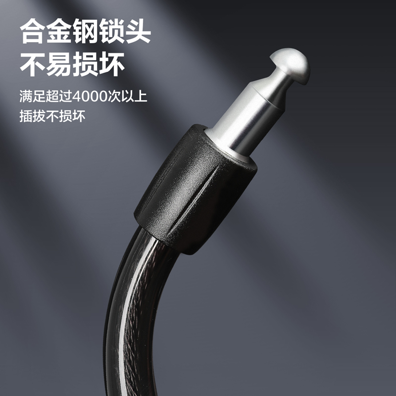 deli得力DW4200鑰匙鋼纜鎖12x1200mm(黑)(把)