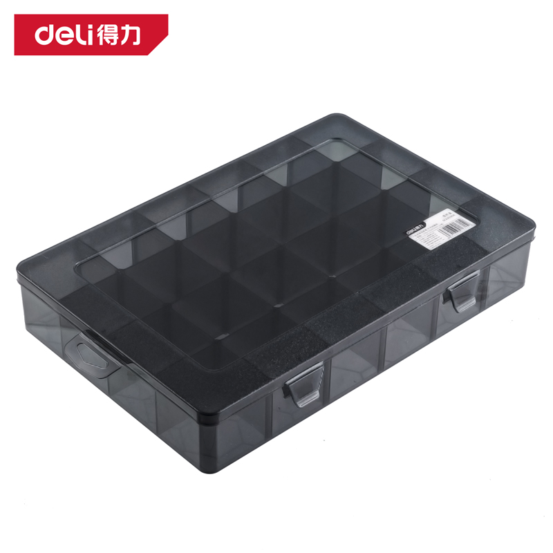 deli得力DW3421零件盒33.5x23x6cm24格(黑)(個)
