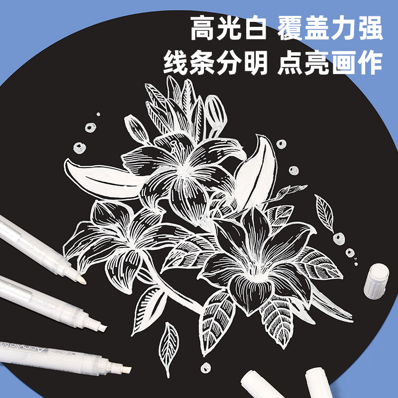 得力HM314-C_粗桿丙烯馬克筆(白)(支)