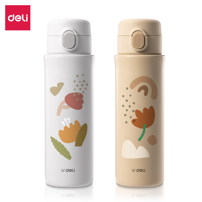 得力LL609S保溫杯(彈蓋)(420mL)(316內(nèi)膽)(混)(彩盒裝)