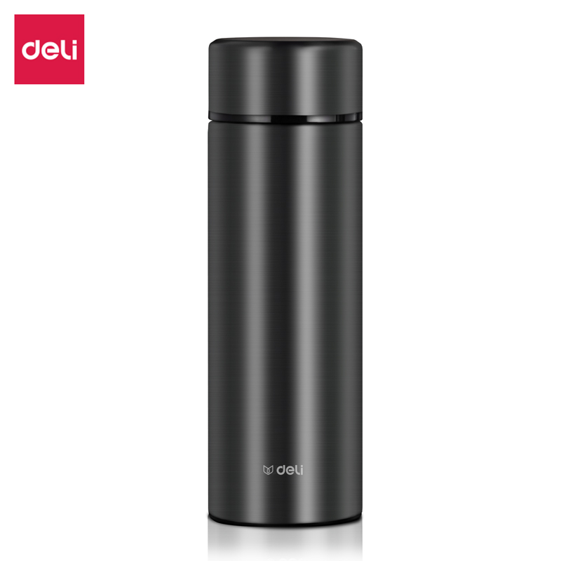 得力LL615商務(wù)保溫杯(旋蓋)(500mL)(304內(nèi)膽)(灰)(彩盒裝)