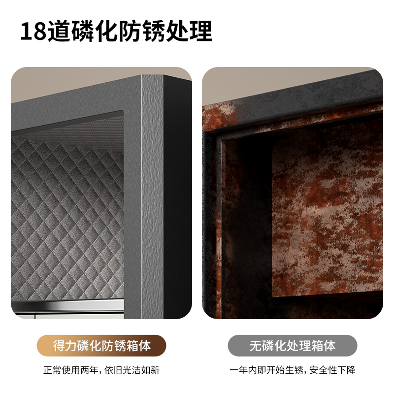 得力AE66-ZMS指紋密碼保管箱H600(黑色)(臺)