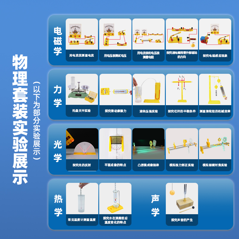 得力YX463學具初中物理必做實驗套裝-進階款(黃)(套)