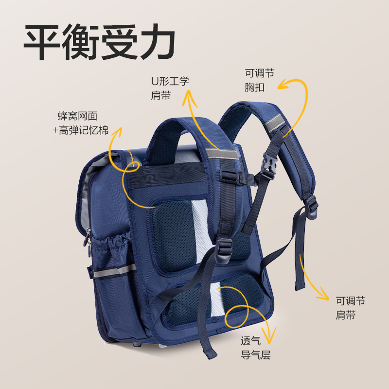 得力BB107時尚拼色翻蓋款抖音專供學生書包(粉)(個)(粉)(個)