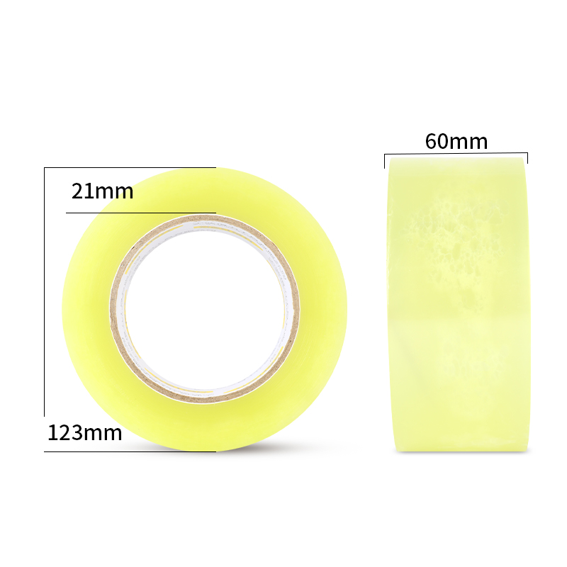 得力DL604815 封箱膠帶60mm*150y*48μm(透明黃)(6卷/筒)