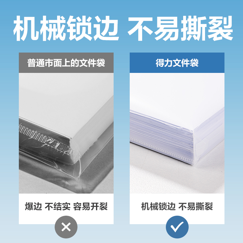 得力8308A_A4標(biāo)簽款文件袋(透明)(個)