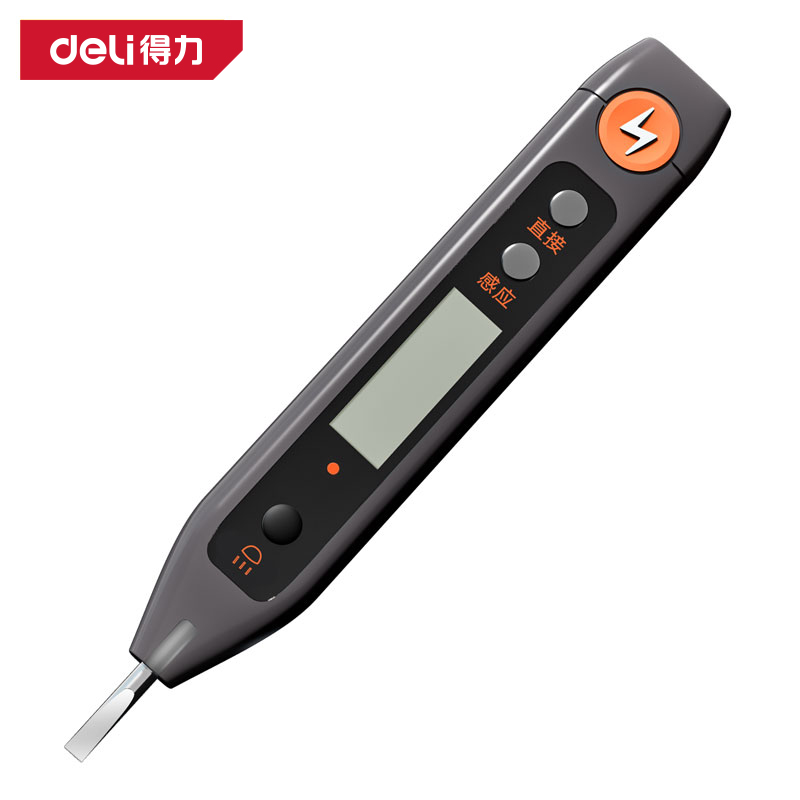 deli得力DW8601C測電筆居家12-250V AC/DC(黑)(支)