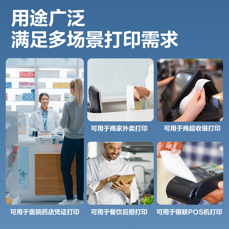 得力ZS201萊茵河長(zhǎng)效三防熱敏收銀紙80*60型(混)(2卷/筒)