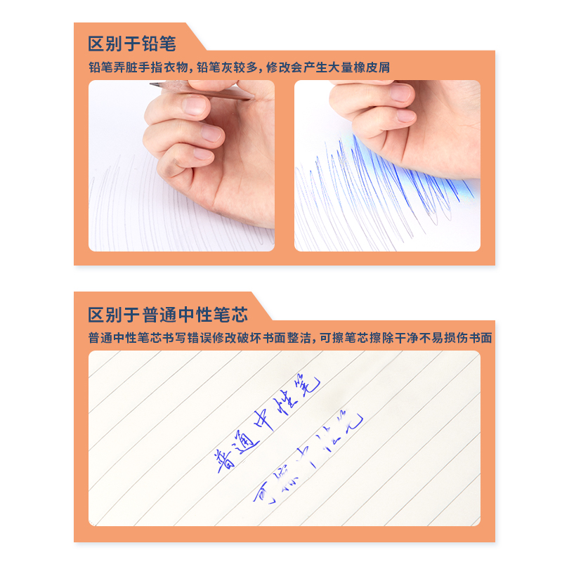 得力GT165可擦按動筆芯0.5mmST頭(晶藍(lán))(支)
