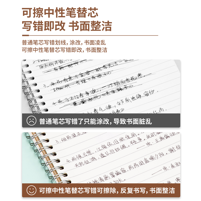 得力GT165可擦按動筆芯0.5mmST頭(黑)(支)