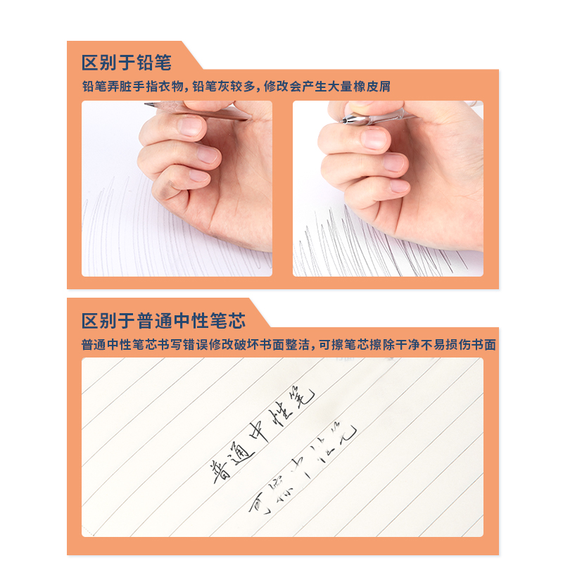 得力GT165可擦按動筆芯0.5mmST頭(黑)(支)