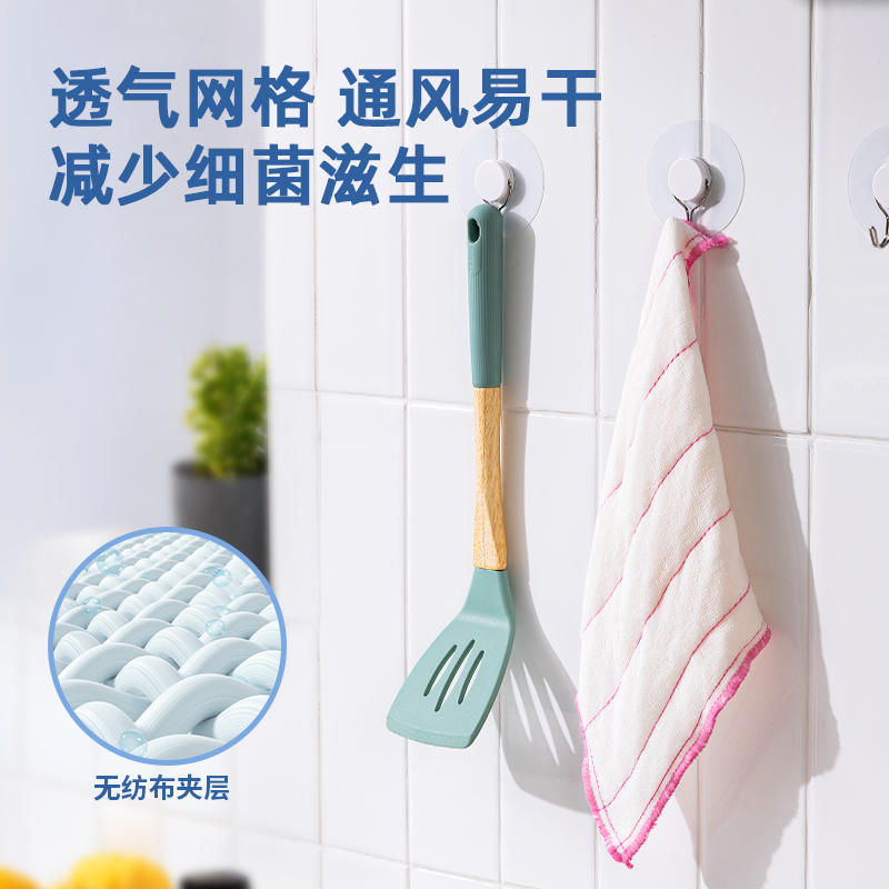 得力得心LQ394洗碗布28x28cm粘膠纖維(混色)(10片/包)