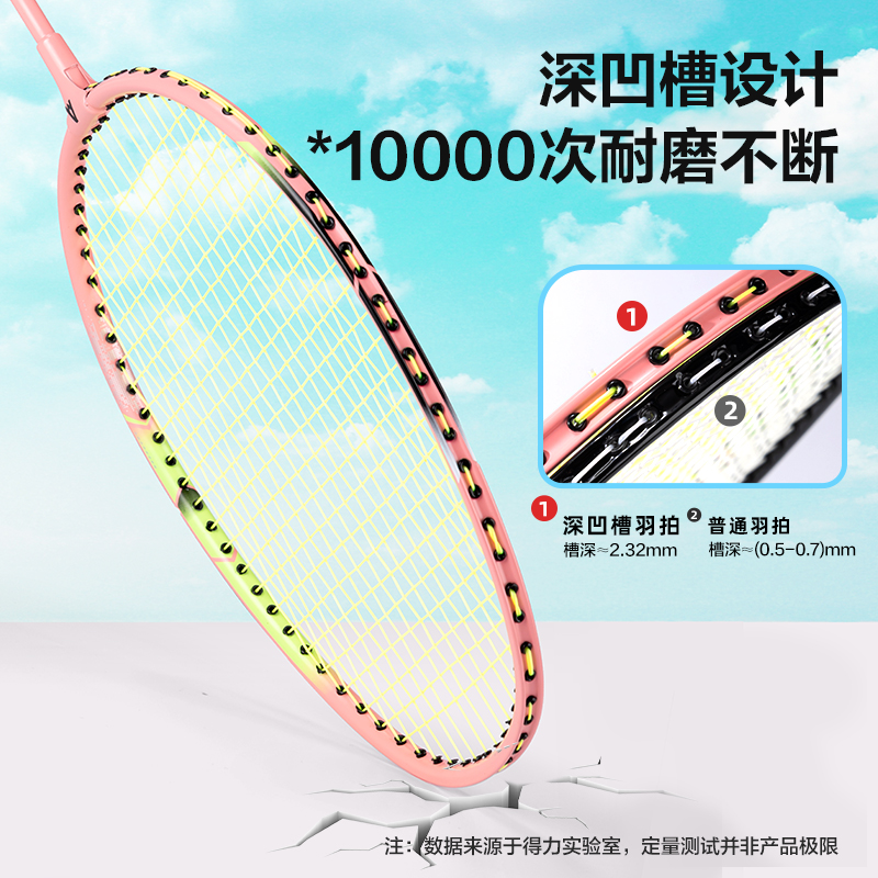 安格耐特FH120臻耐磨伸縮可調(diào)鋁分體羽毛球拍(2支裝、帶3球)(藍(lán)、粉)(付)
