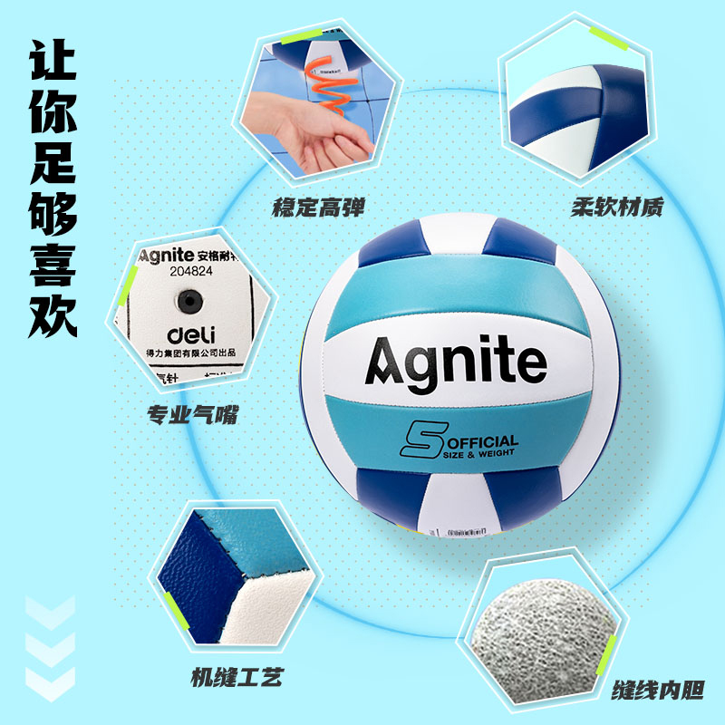 安格耐特FD301-2_5號發(fā)泡PVC機(jī)縫排球(藍(lán)+白)(個)