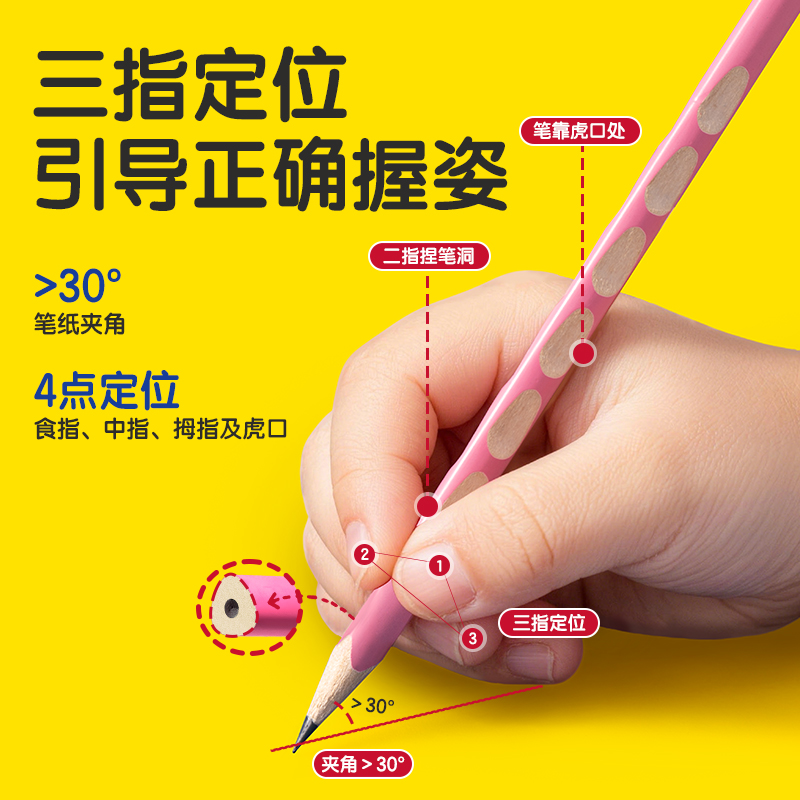 得力58182優(yōu)+洞洞書寫鉛筆HB(粉)(12支/盒)