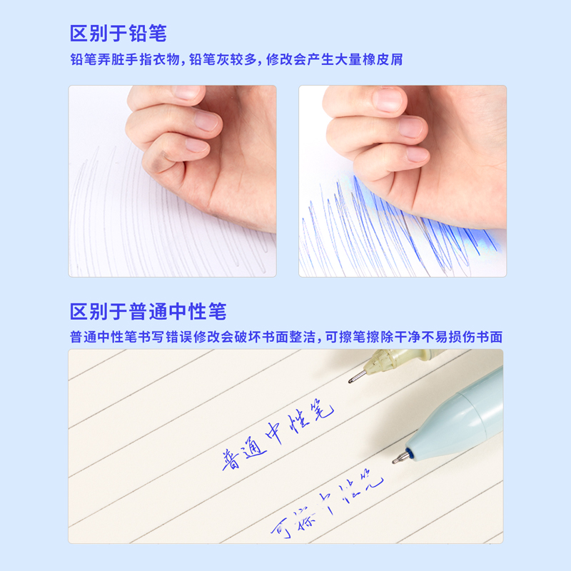 得力SA261可擦按動中性筆0.5mmST頭(晶藍(lán))(支)