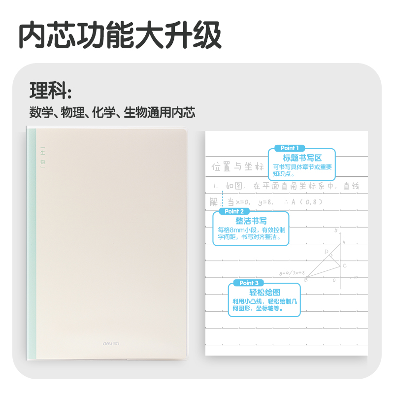 得力T1696-1刷題本膠套本(生物)(本)