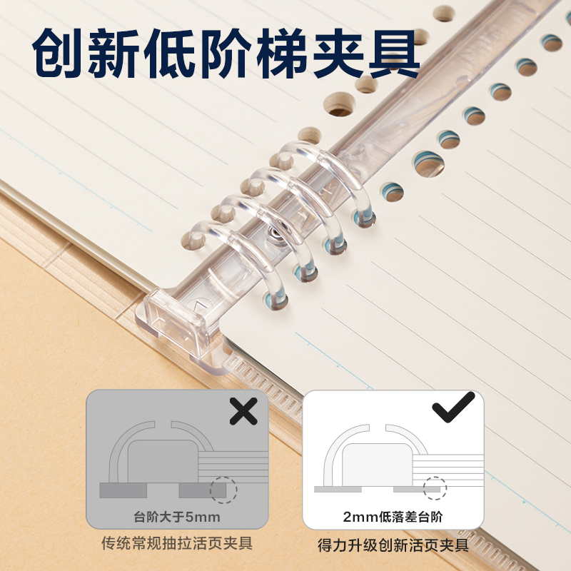 得力HA540-P活頁(yè)本(行紜水彩)(本)