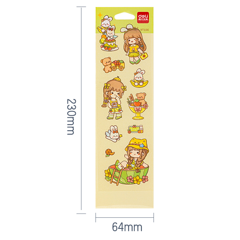 得力BT156卡通貼64*230mm(水果女孩)(個(gè))