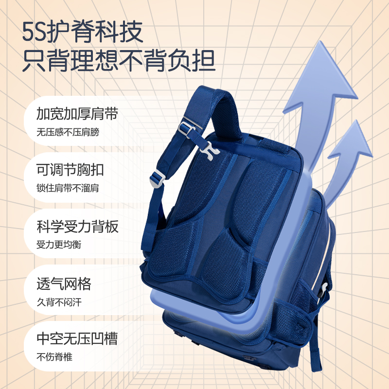 得力BB157簡約學院護脊學生書包(紅)(個)