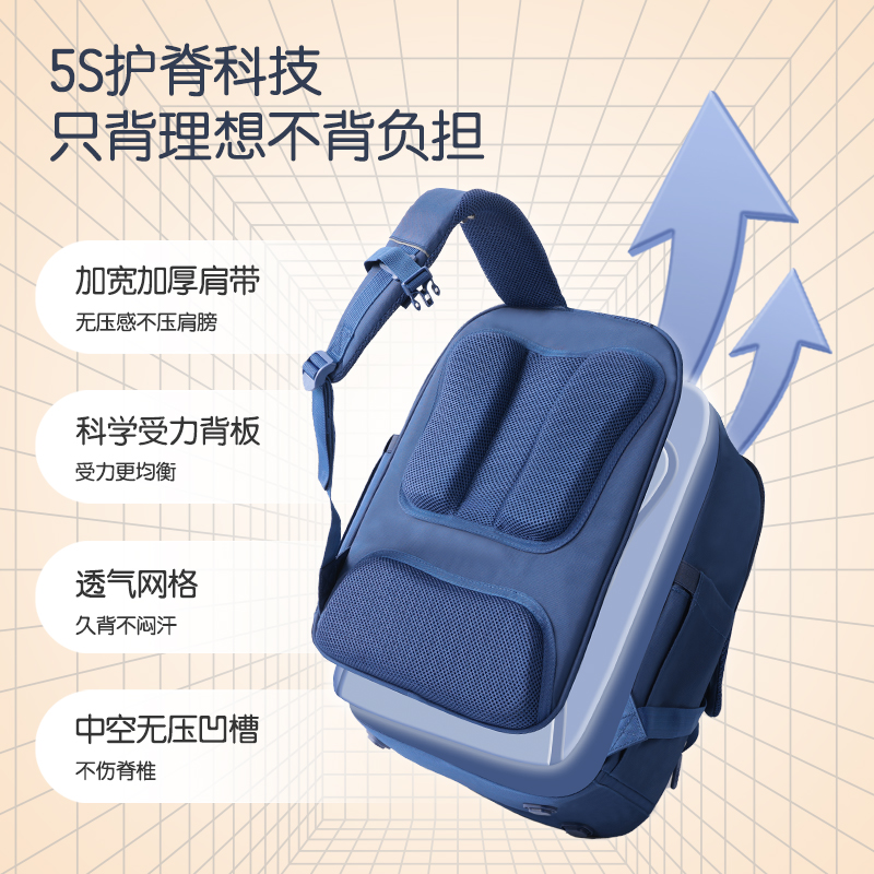 (重復(fù)停用)得力BB103A潮流網(wǎng)球風(fēng)學(xué)生書包(藍(lán))(個)