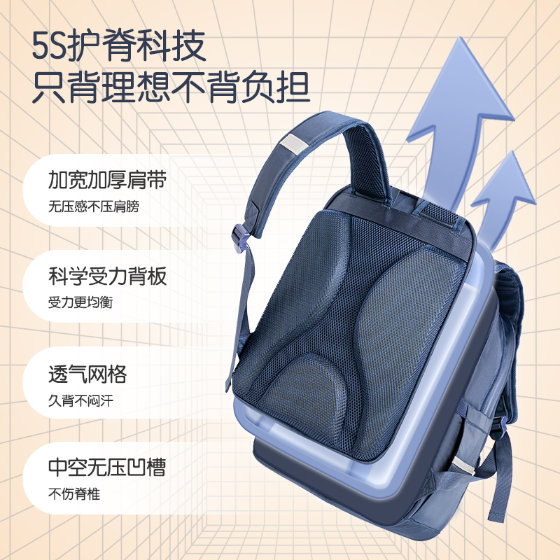 得力BB122微風(fēng)嵐語系列炫彩護(hù)脊學(xué)生書包(粉)(個(gè))