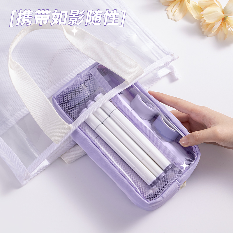 得力66771B少女心博物館大方包多用途筆袋(混-少女心博物館)(個)