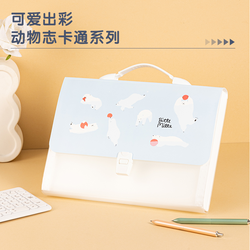 得力PM314PP動物志13格風琴包(動物志混)(個)