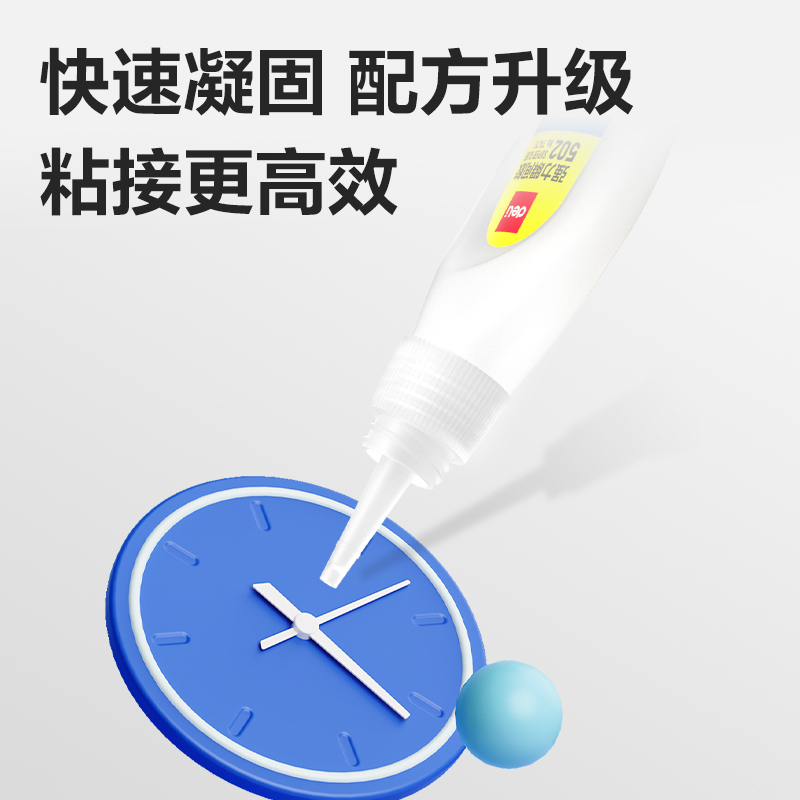 得力7147S-免剪口502強力瞬間膠15gα-氰基丙烯酸乙酯(透明)(支)