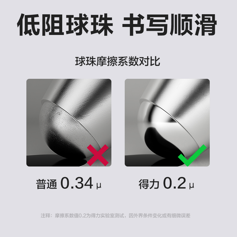 得力SA15臻順滑按動中性筆0.5mm子彈頭(黑)(支)