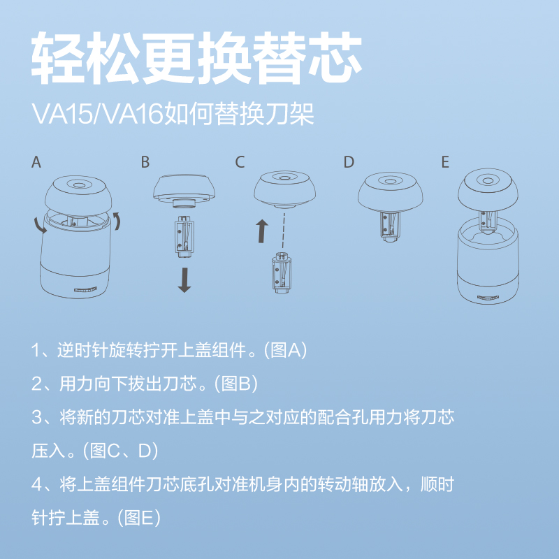 得力VA67大口徑電動卷筆刀替芯(本色)(個(gè))