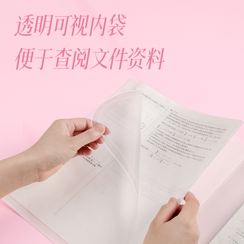 得力PP501_A4光櫻下4入文件套(櫻花混)(個(gè))