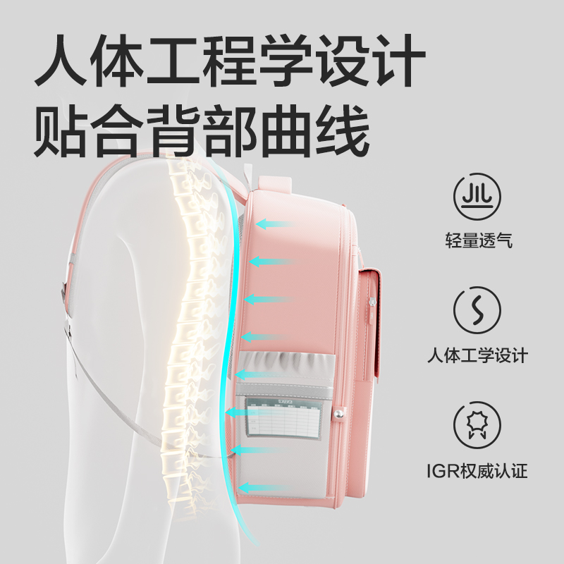 得力BB161大號超輕全展開式學(xué)生書包套裝(L-藍)(個)