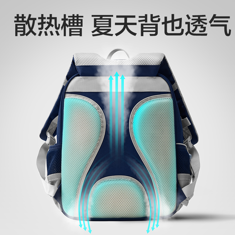 得力BB160中號拼色高性價比學(xué)生書包(M-藍(lán))(個)
