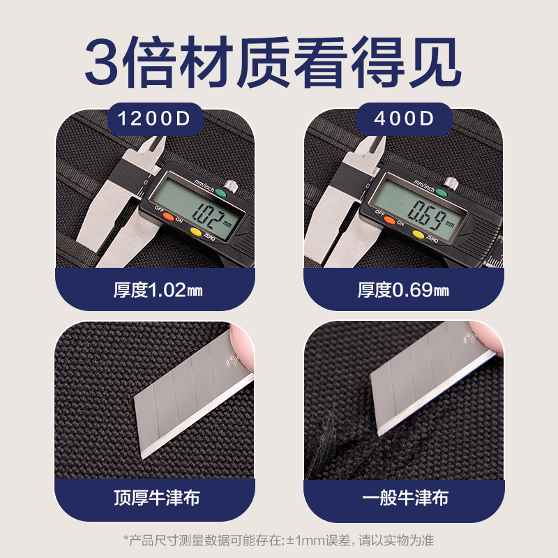 得力73165A十五層二十二格頂厚掛書袋(黑-1200D)(個)