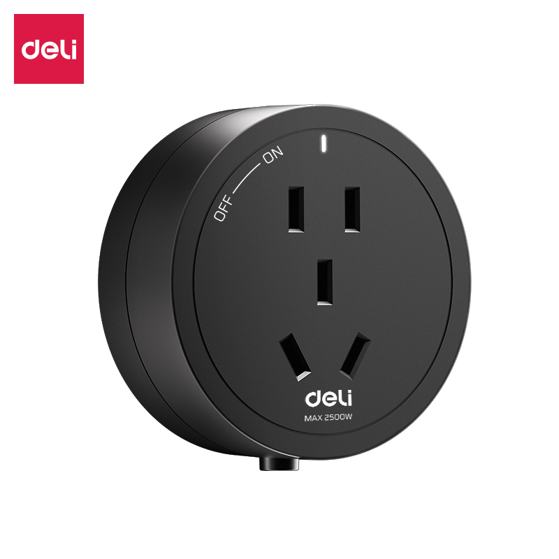 得力LU6050電源軌道插座_大五孔_彩盒裝(黑)(個)