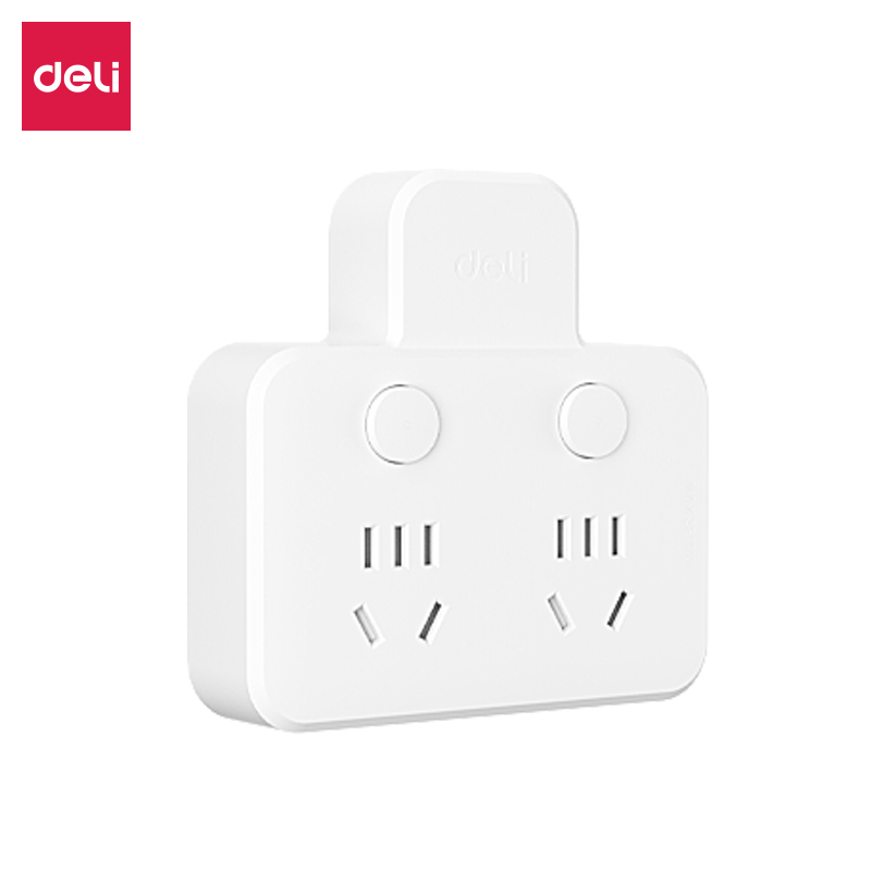 得力LU5006品字型轉(zhuǎn)換器_2組_彩盒(白)(個(gè))