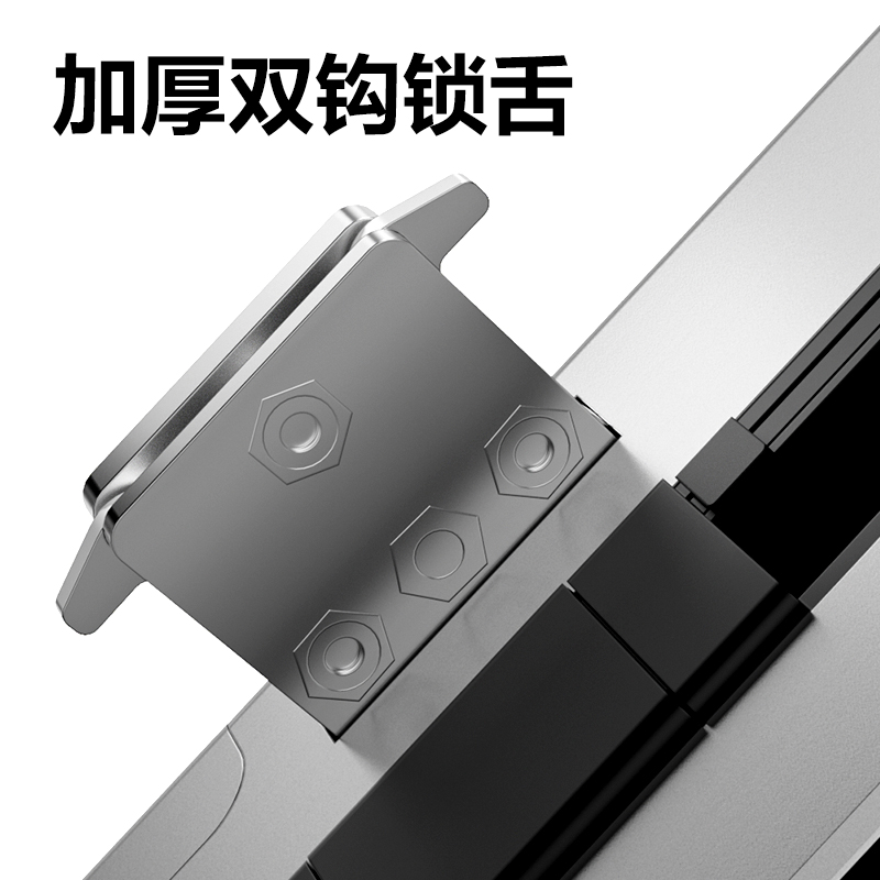 得力AL103無屏款玻璃門鎖(銀色)(臺(tái))